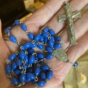 Rosary blue beads lightweight long